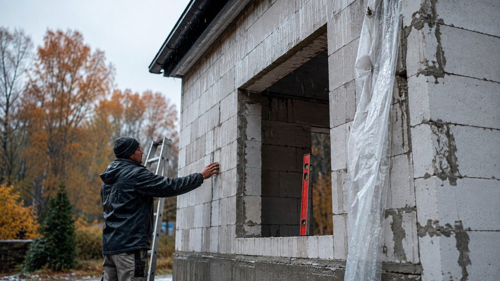 Дом из газоблока стоит без окон перед осенью: сколько ещё можно держать коробку открытой под дождями Дом из газоблока остался без окон перед осенью? Разбираем, сколько коробка выдержит под дождями, что закрыть перед зимой и когда нужна консервация.
