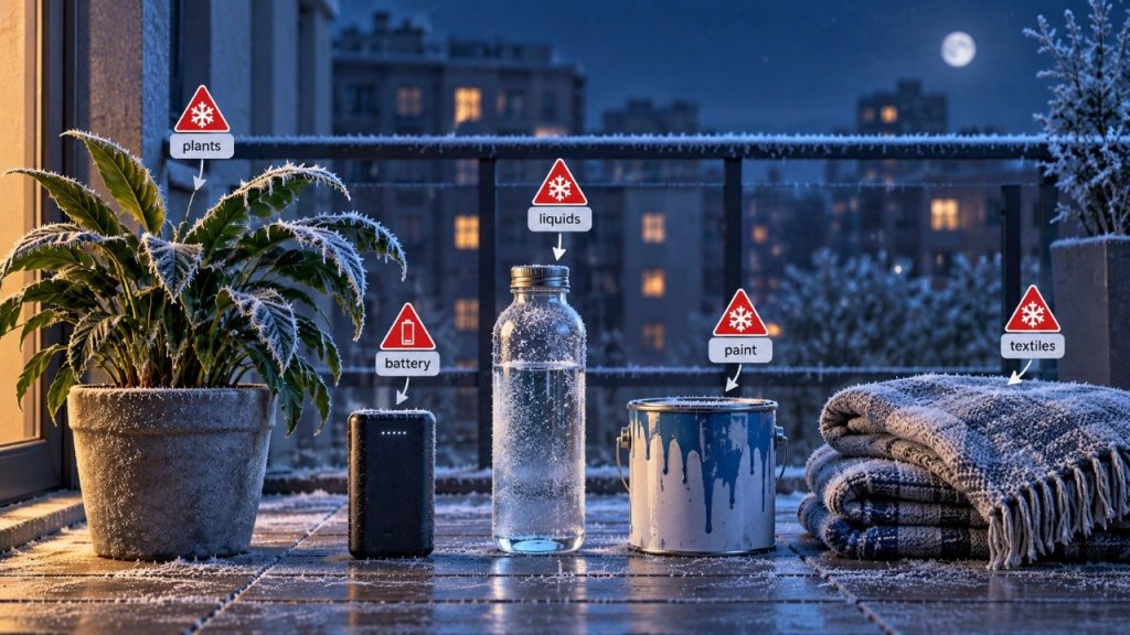 Первые холодные ночи: какие вещи нельзя оставлять на неотапливаемом балконе. Лекарства, краски, техника, растения и продукты — температурные риски и правила хранения осенью.