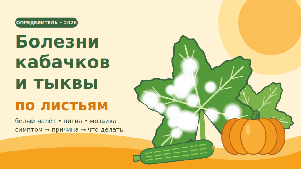 Лист кабачка с белыми пятнами мучнистой росы, тыква и цукини — определение болезней кабачков по листьям